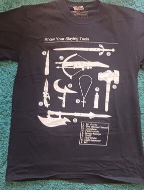 Buffy the Vampire Slayer "Slaying Tools" Black Cotton T-Shirt | Size S